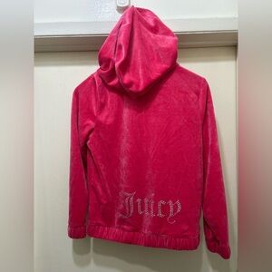 Juicy Couture Hoodie Girls XL Pink Velour Zip Up Jacket Y2K Mean Girls Barbie